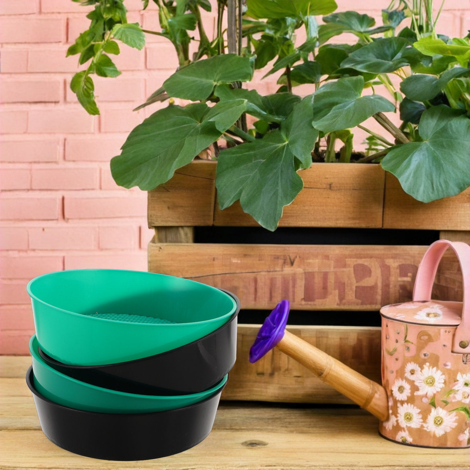 Bonsai Rock Garden - 4Pcs Plastic Garden Sieve Round Soil
