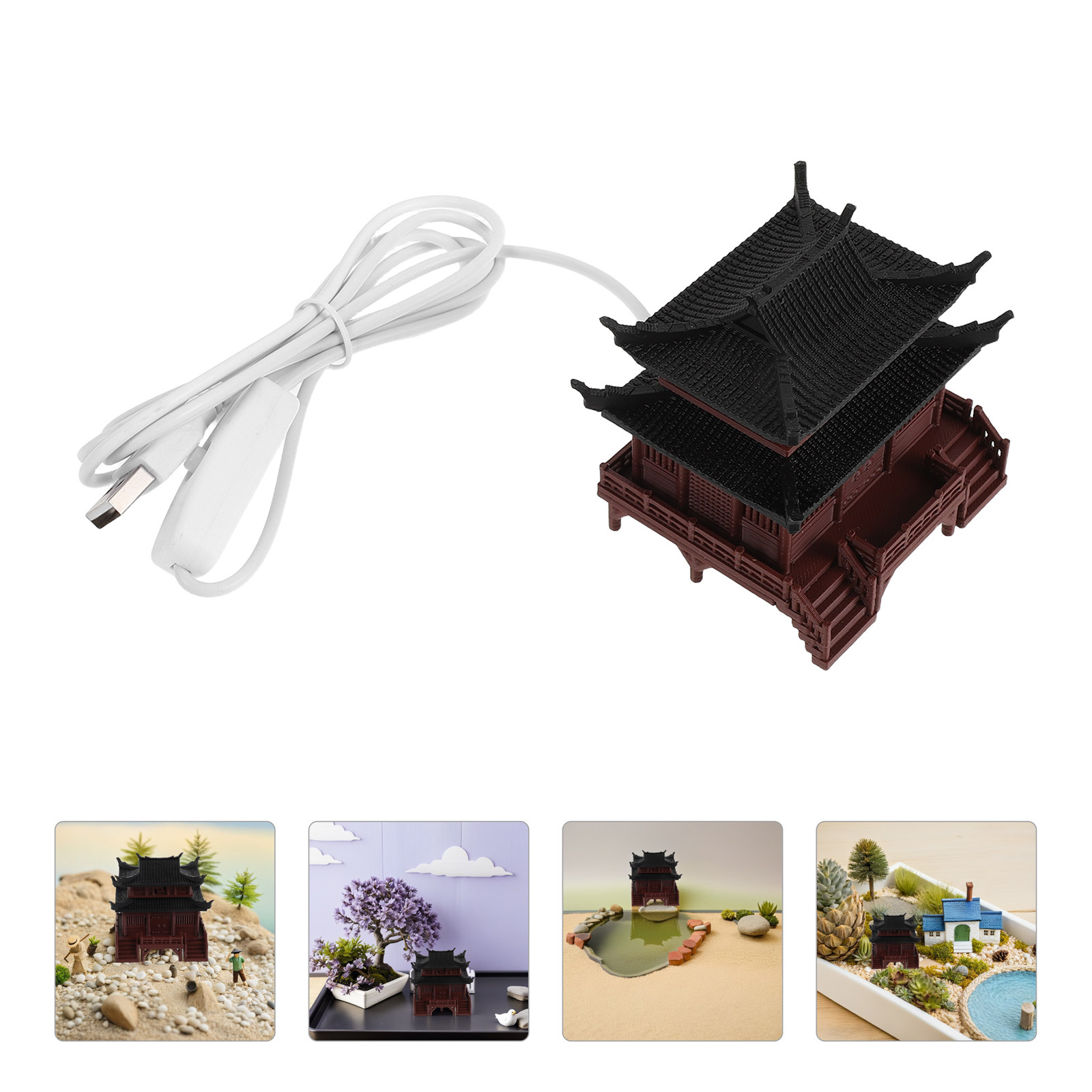 Up Bonsai Garden - Light-Up Miniature Chinese Ancient Architecture Pavilion