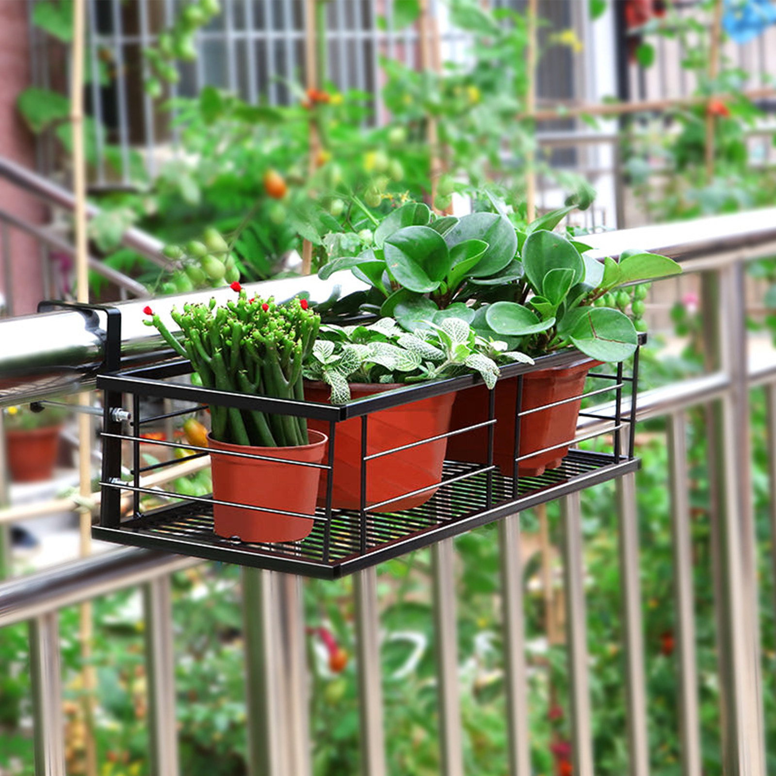 Us Bonsai Garden - 1Pcs Balcony Hanging Flower Pot Rack