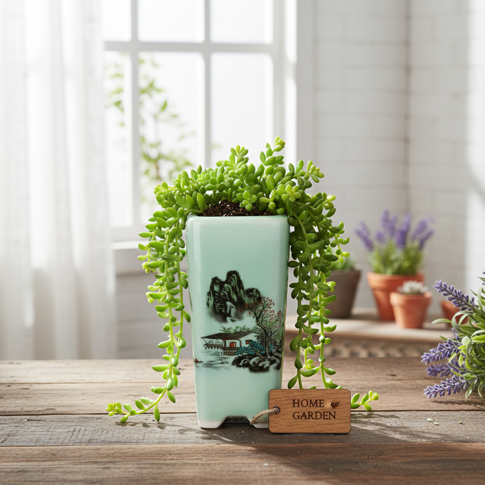 Ceramic Green Flower Pot Chine - огляд і ціна Bonsai Garden Chinese Garden