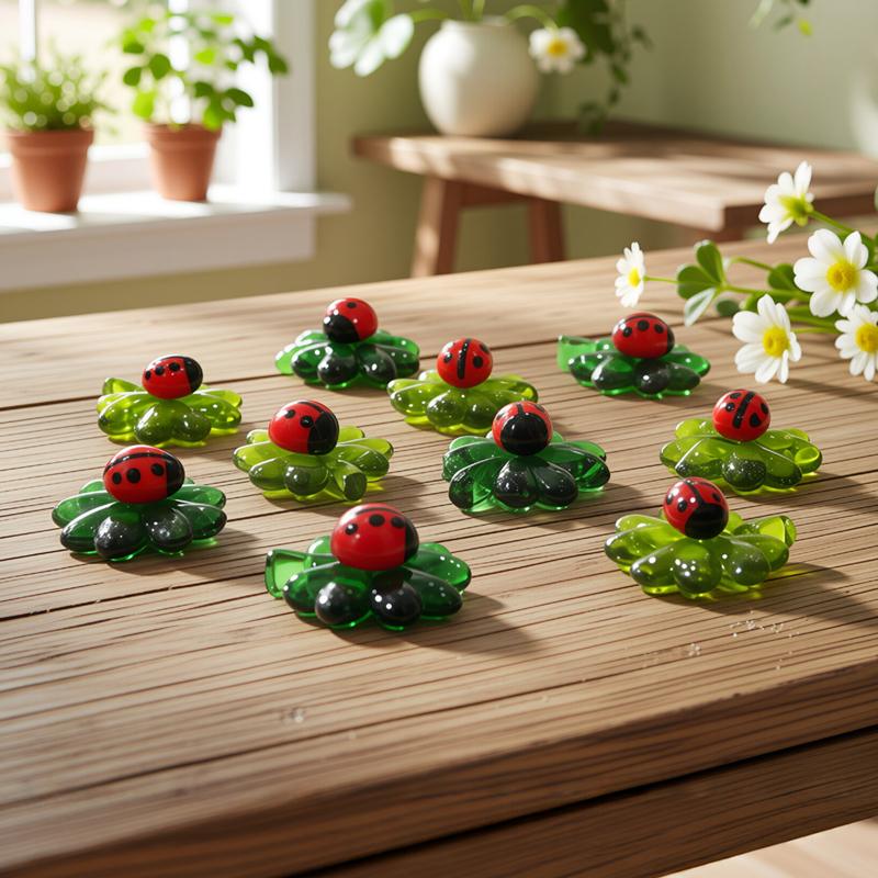 5pcs Green Mini Glass Four-Lea - огляд і ціна Bonsai Garden Chinese Garden