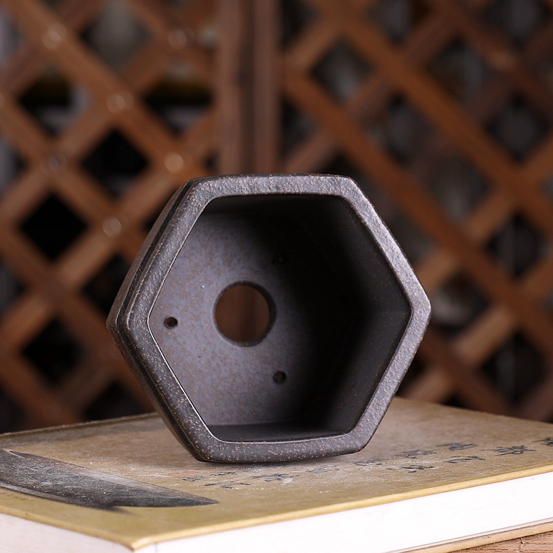 Hexagon Bonsai Pot, Purple San - огляд і ціна Bonsai Garden Chinese Garden