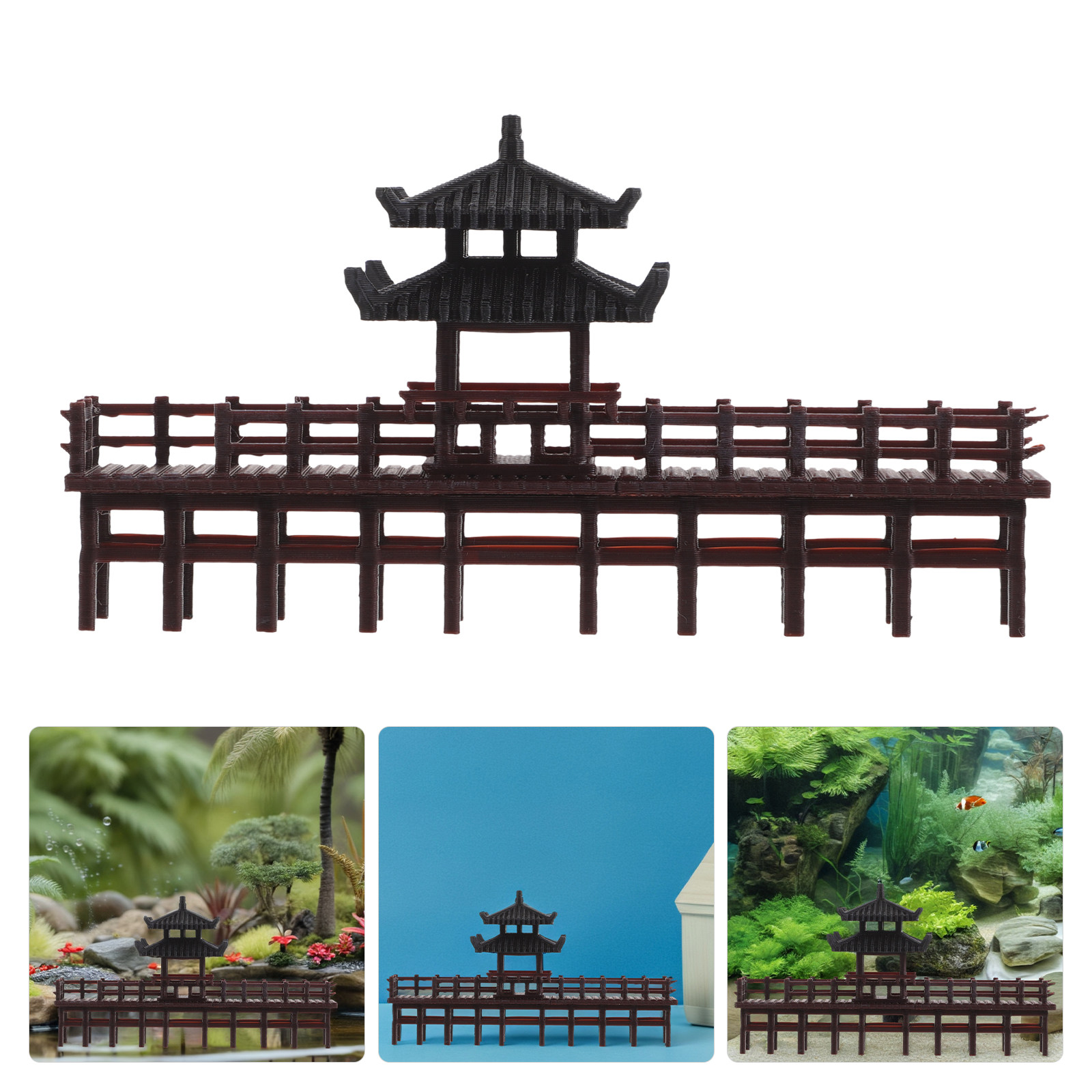 Mini Chinese Pavilion Bridge D - огляд і ціна Bonsai Garden Chinese Garden